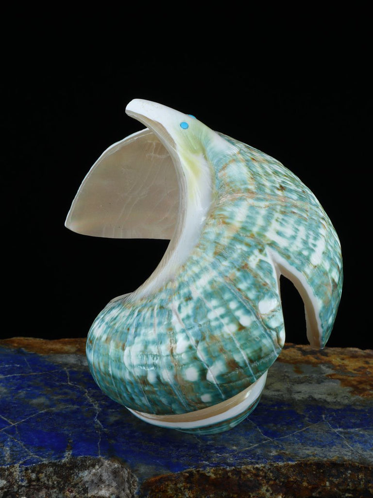 Green Snail Shell Eagle Zuni Fetish - PuebloDirect.com