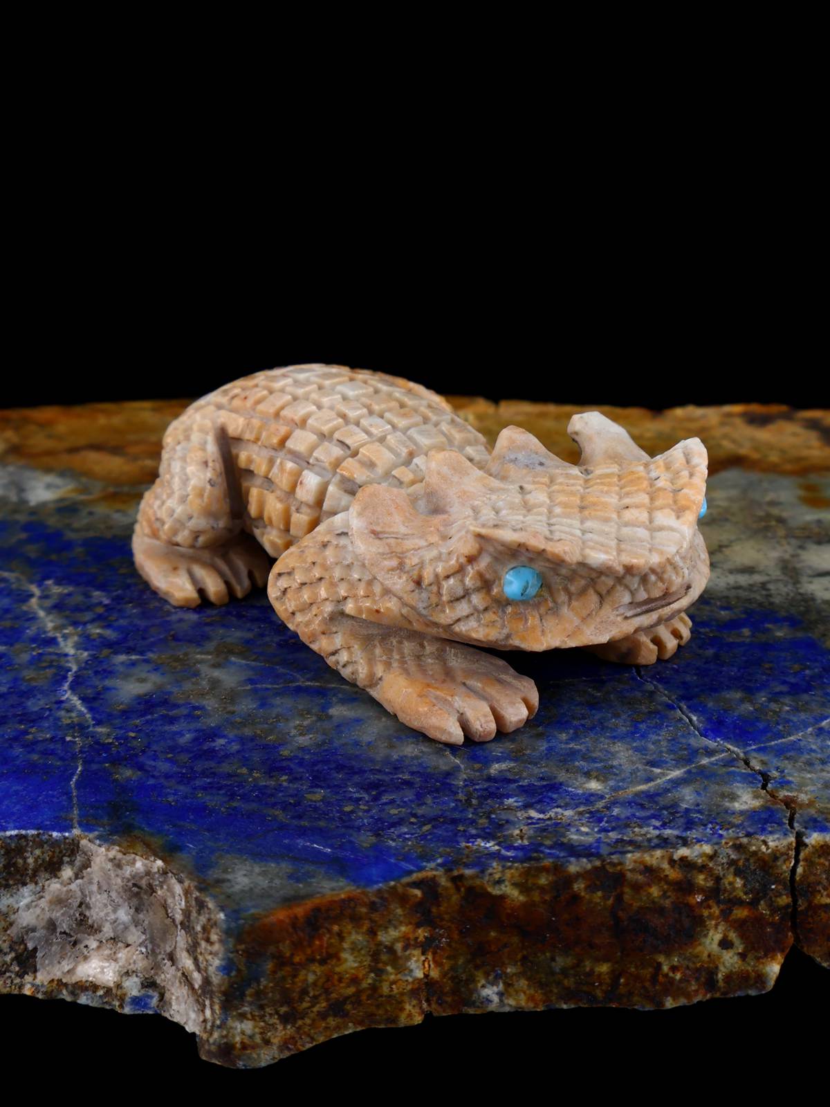 Picasso Marble Horned Toad Zuni Fetish