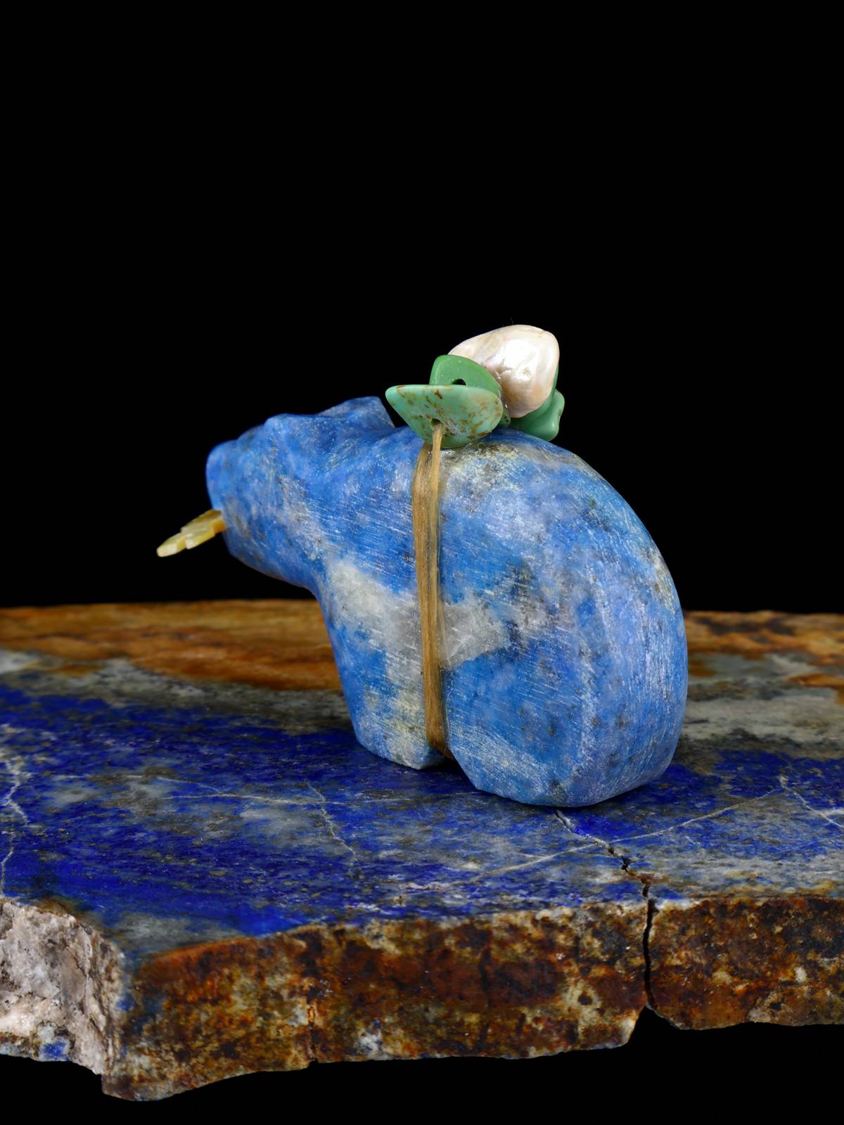 Denim Lapis Bear Zuni Fetish
