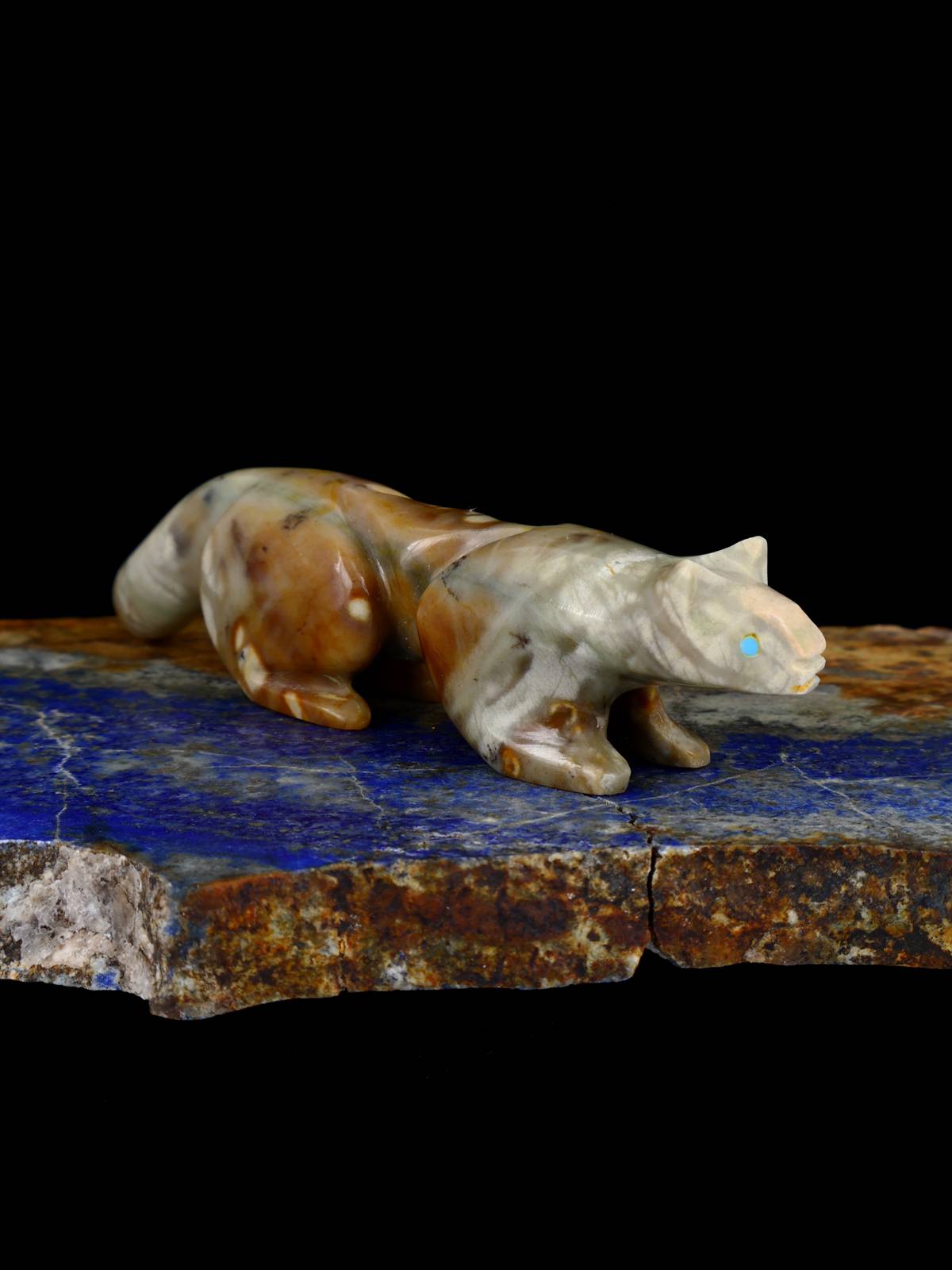 Picasso Marble Mountain Lion Zuni Fetish
