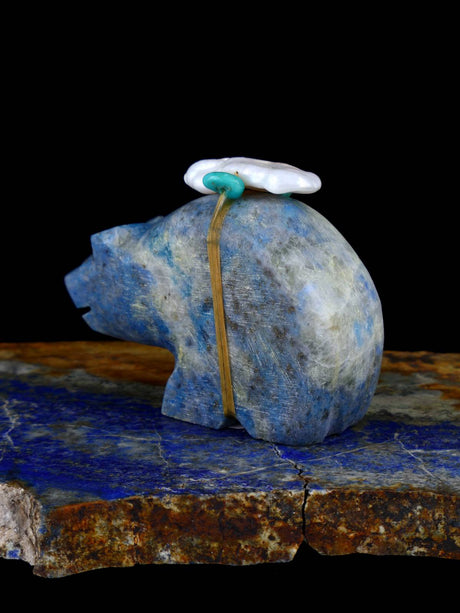 Denim Lapis Bear Zuni Fetish