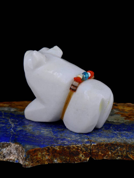 White Marble Bear Zuni Fetish