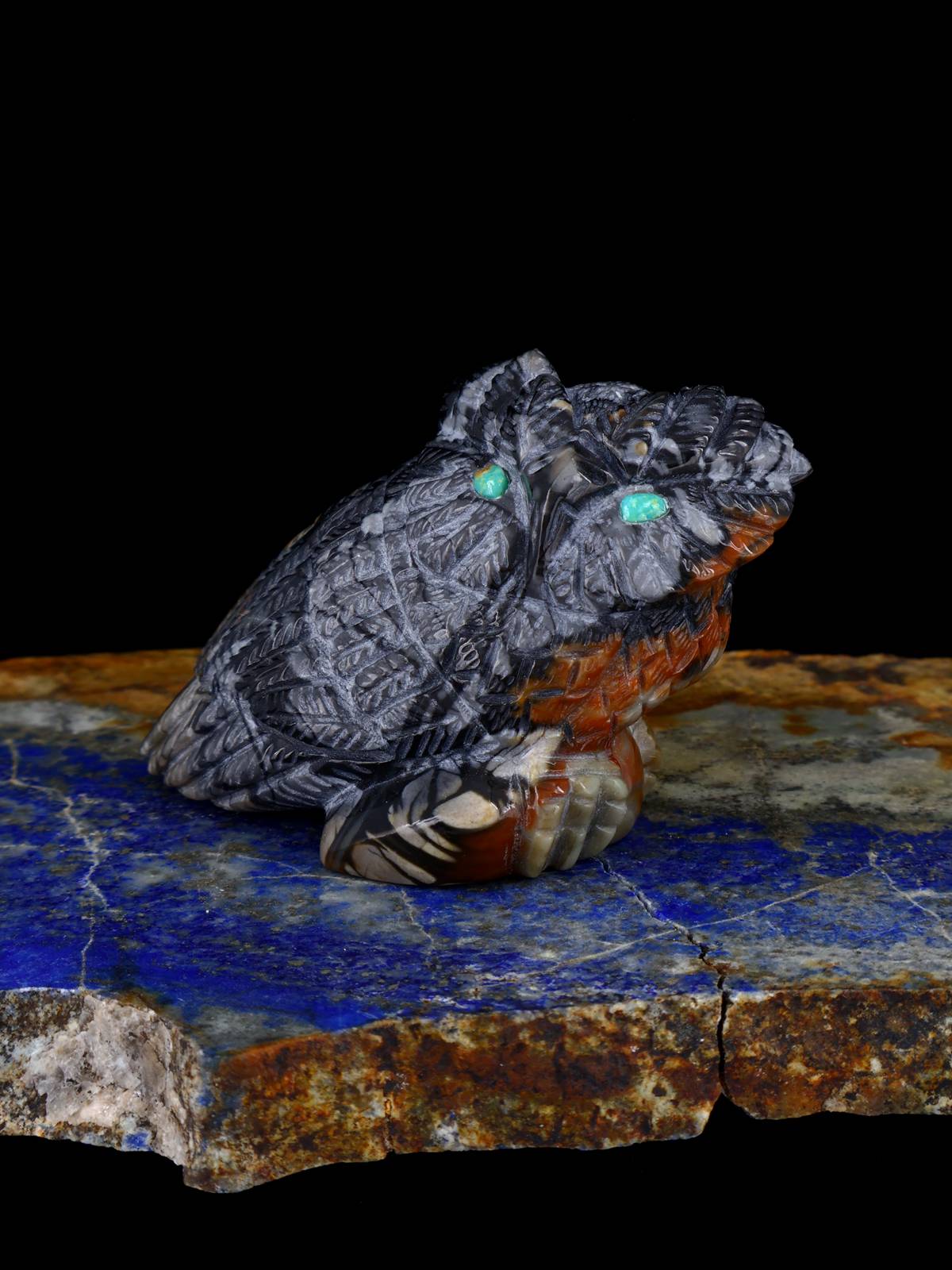 Picasso Marble Owl Zuni Fetish