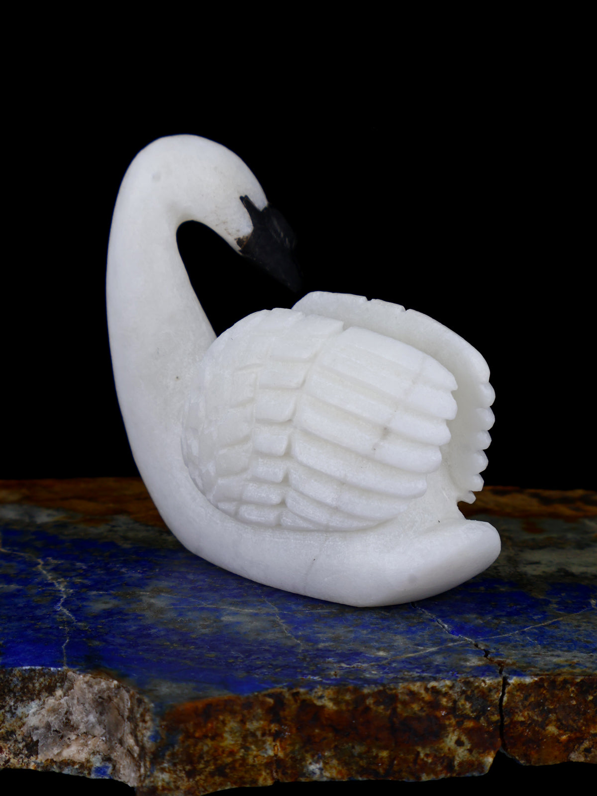 White Marble Swan Zuni Fetish