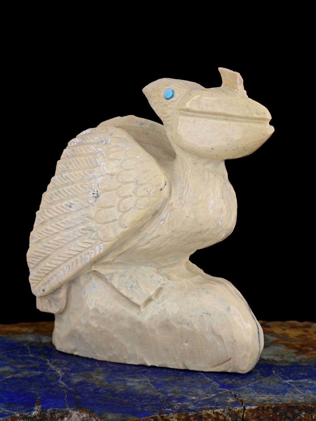 Serpentine Pelican Zuni Fetish - PuebloDirect.com