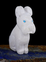 White Marble Dog Zuni Fetish - PuebloDirect.com