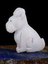 White Marble Dog Zuni Fetish - PuebloDirect.com