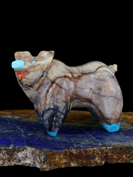 Picasso Marble Pig Zuni Fetish - PuebloDirect.com