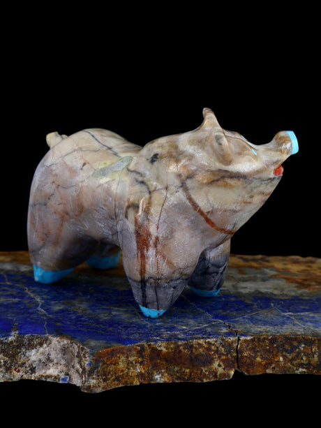 Picasso Marble Pig Zuni Fetish - PuebloDirect.com