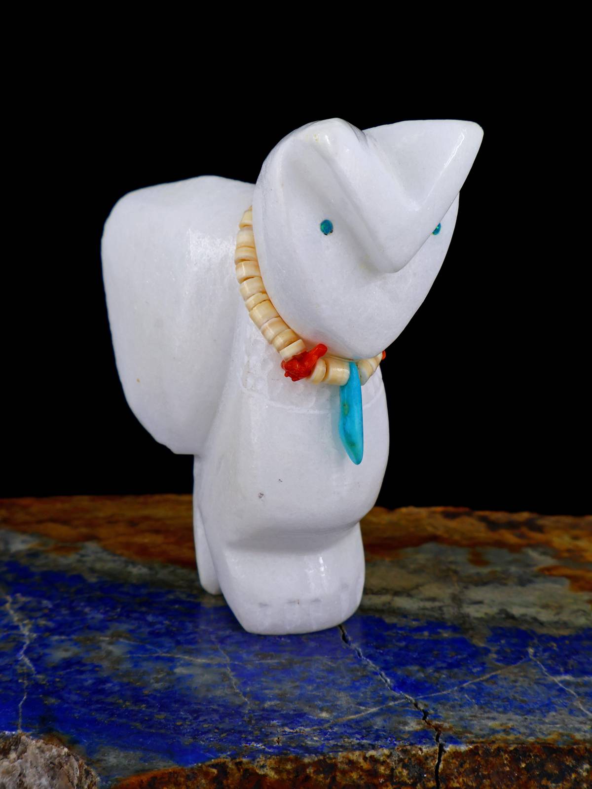 White Marble Owl Zuni Fetish