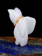 White Marble Owl Zuni Fetish
