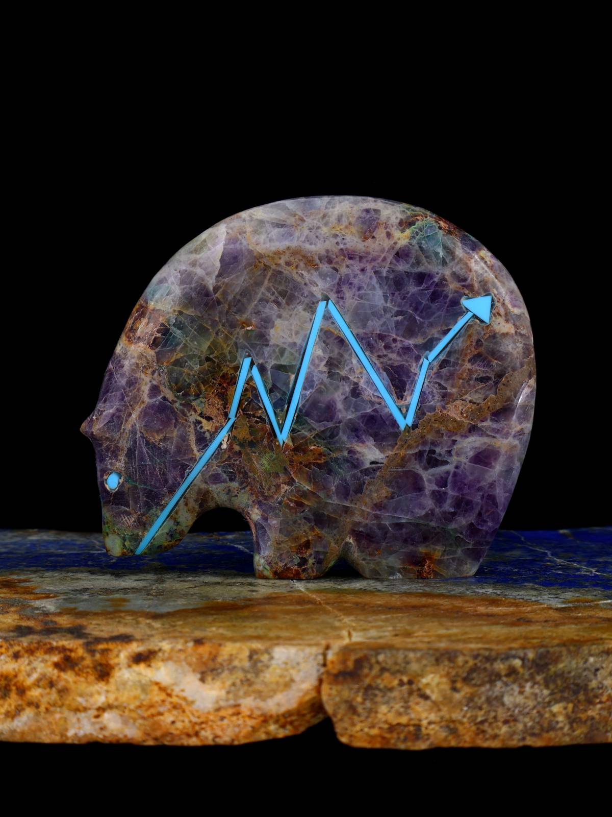 Kaleidoscope Fluorite Medicine Bear Zuni Fetish