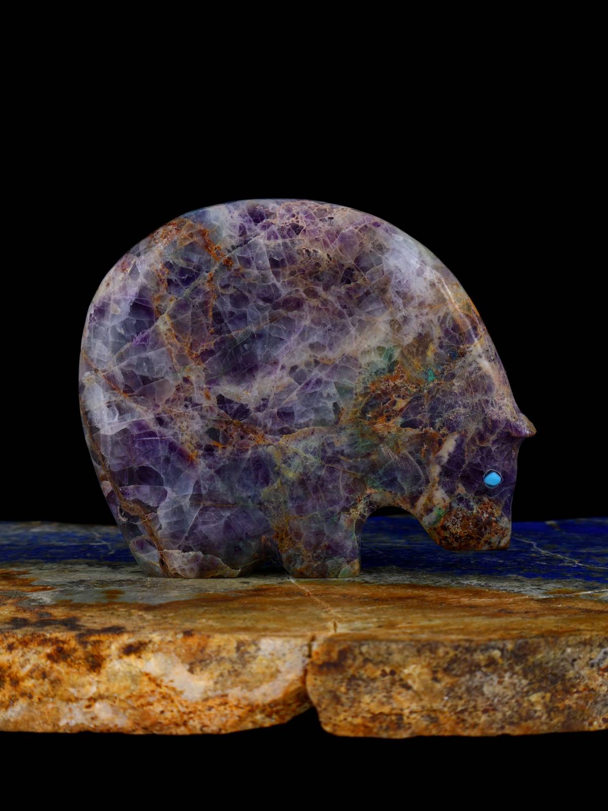 Kaleidoscope Fluorite Medicine Bear Zuni Fetish