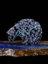 Snowflake Obsidian Medicine Bear Zuni Fetish