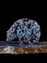 Snowflake Obsidian Medicine Bear Zuni Fetish