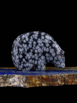 Snowflake Obsidian Medicine Bear Zuni Fetish