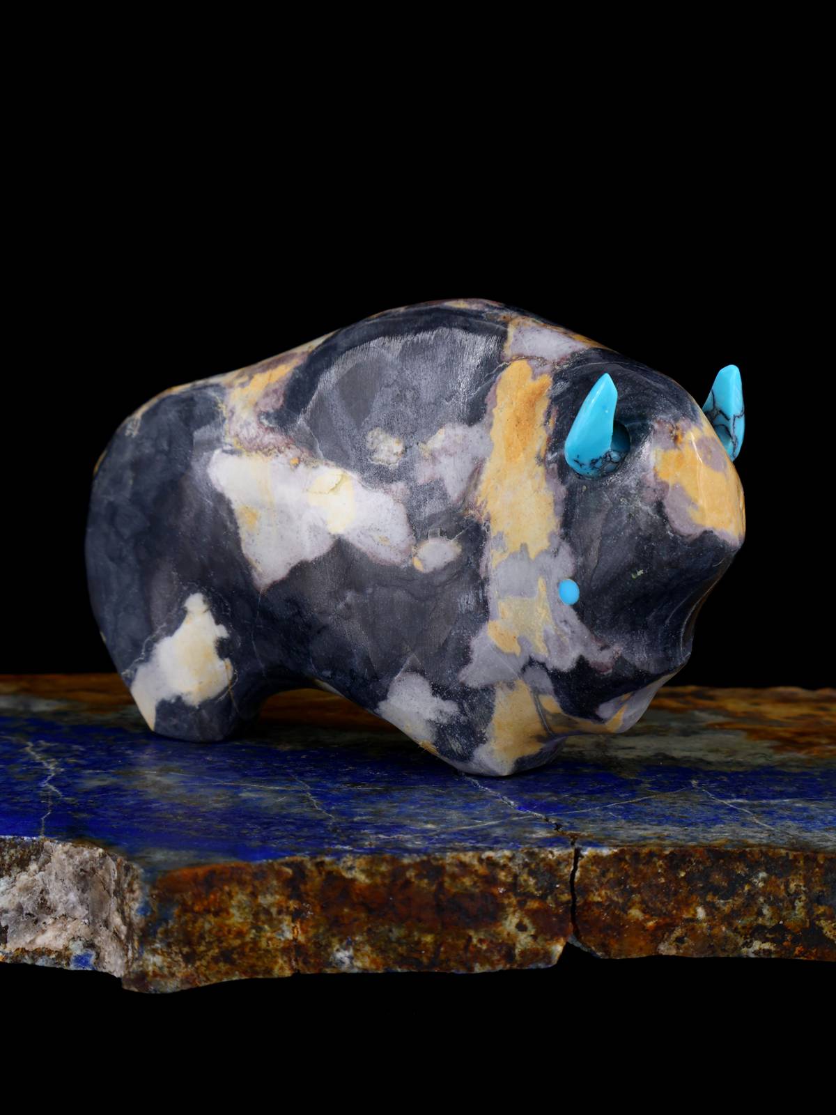 Egyptian Marble Bison Zuni Fetish