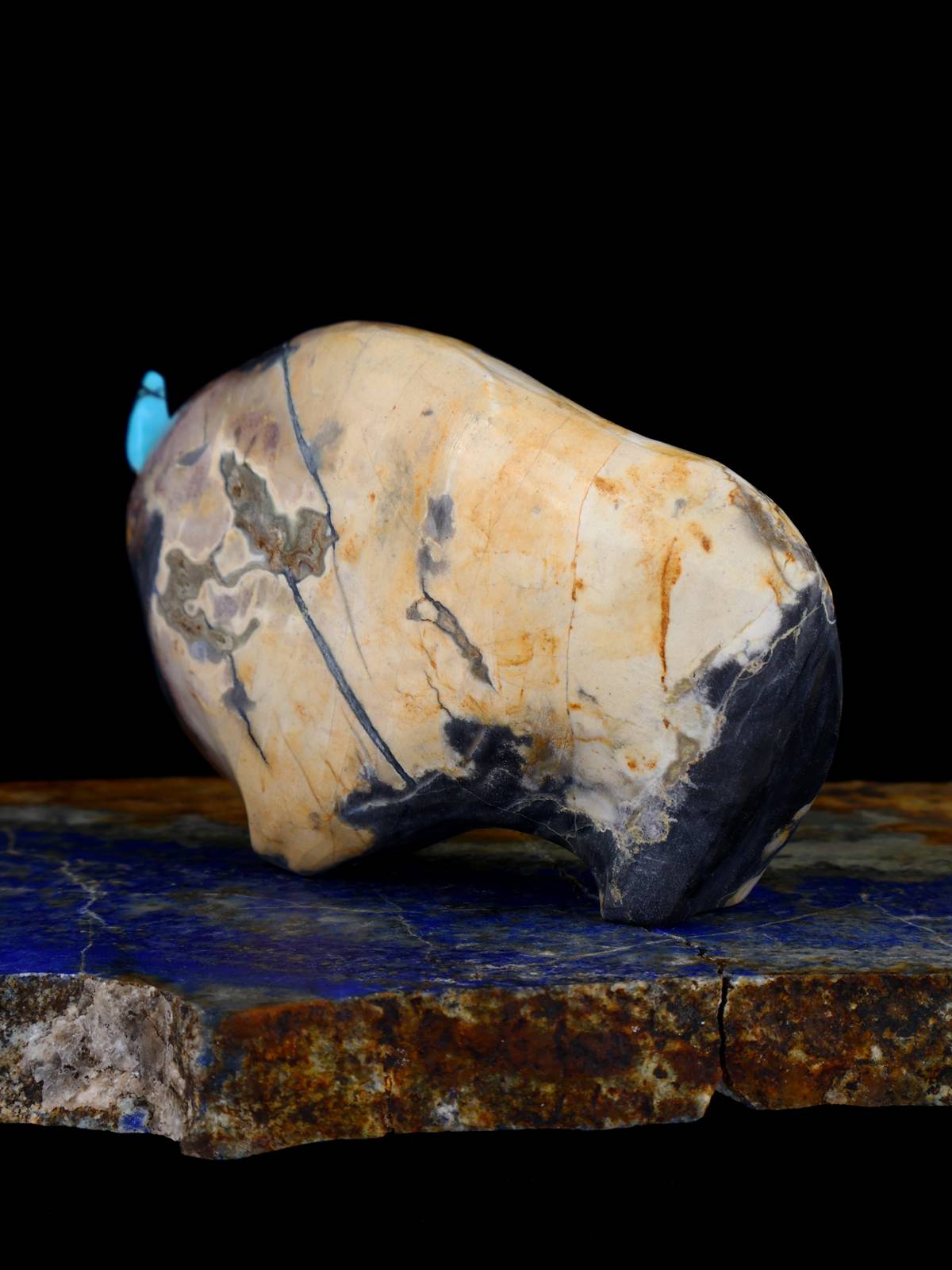 Egyptian Marble Bison Zuni Fetish