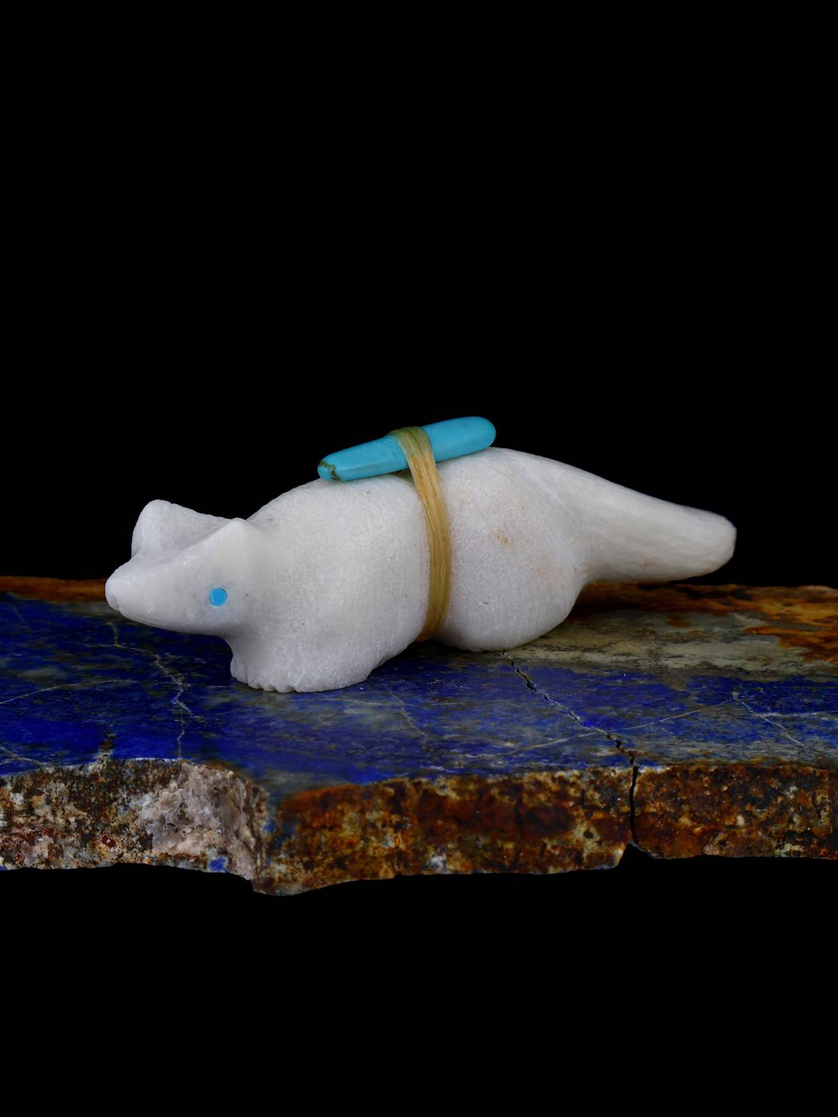 White Marble Mountain Lion Zuni Fetish