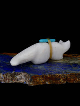 White Marble Mountain Lion Zuni Fetish