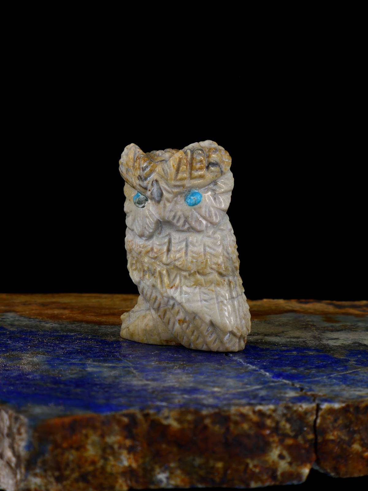 Picasso Marble Owl Zuni Fetish