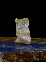 Picasso Marble Owl Zuni Fetish