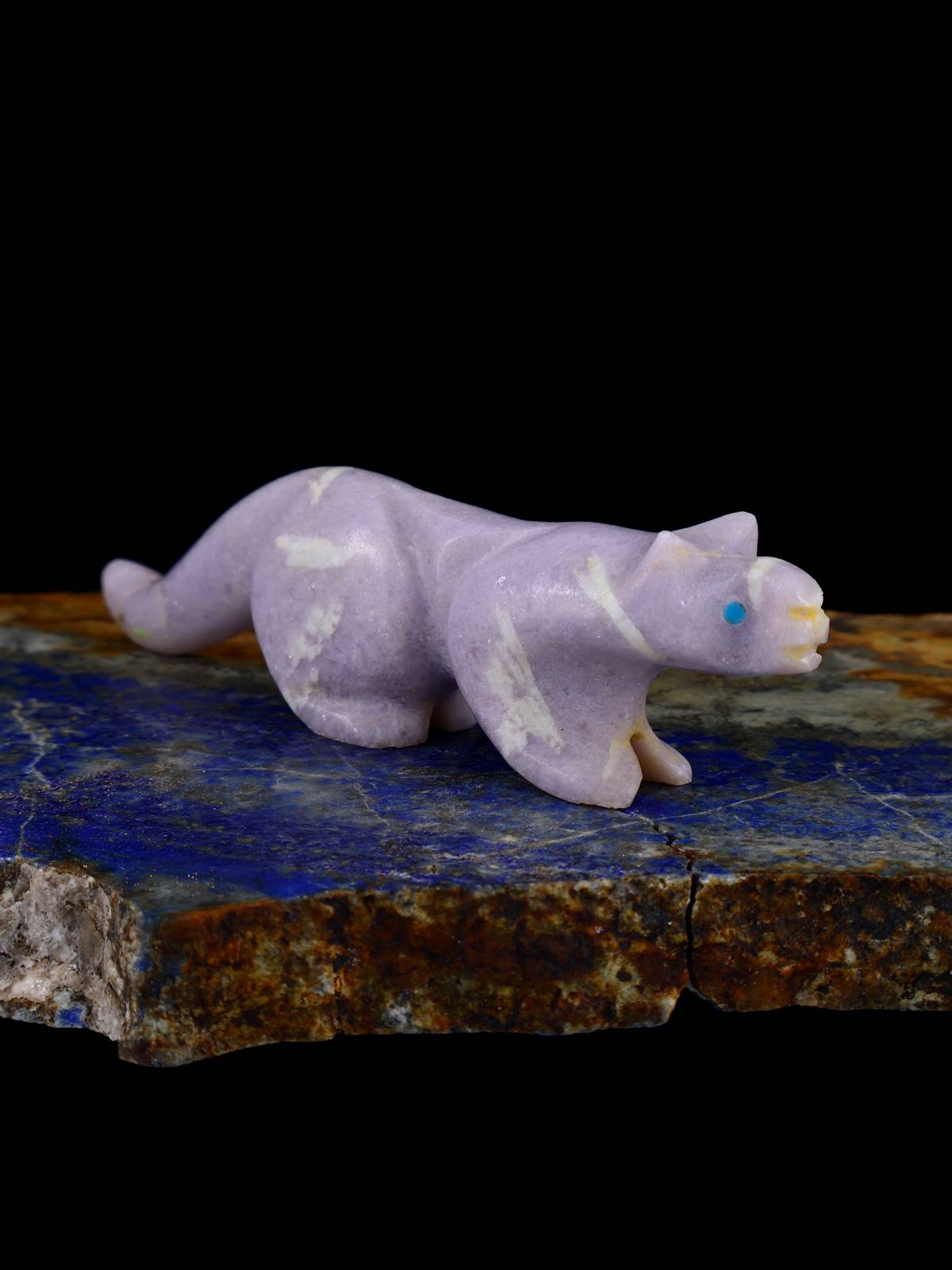 Lepidolite Mountain Lion Zuni Fetish