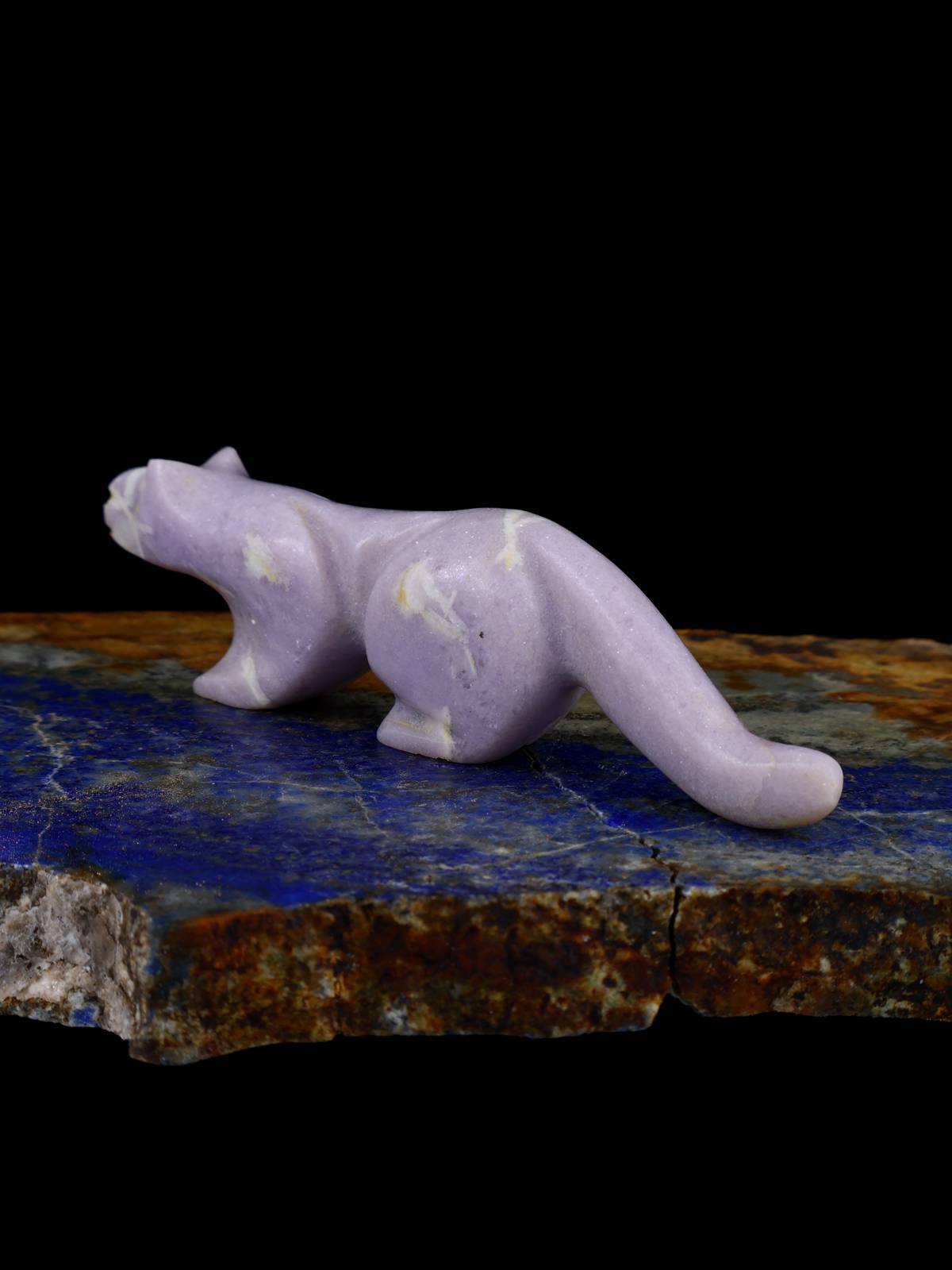 Lepidolite Mountain Lion Zuni Fetish