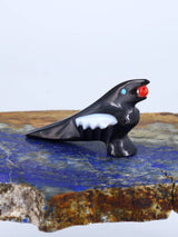 Fetiche Zuni de la Urraca de Mármol Negro