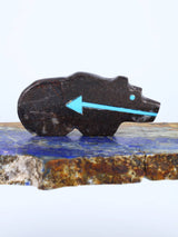Fossilized Orthoceras Bear Zuni Fetish