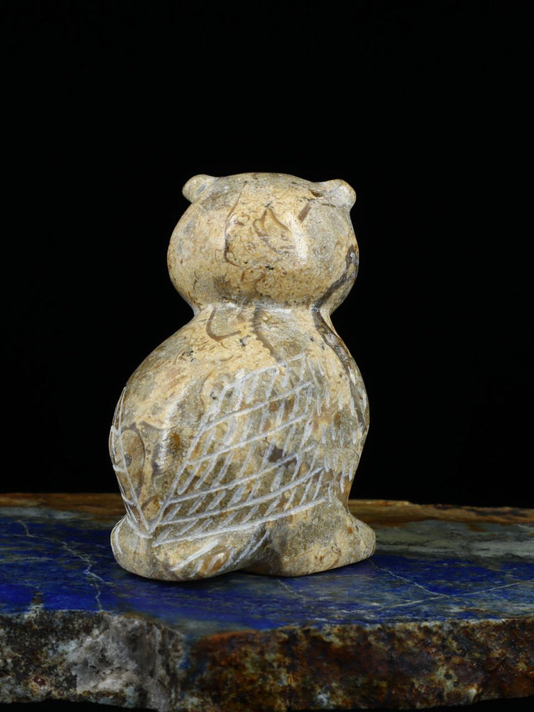 Serpentine Owl Zuni Fetish - PuebloDirect.com