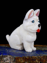 White Marble Dog Zuni Fetish