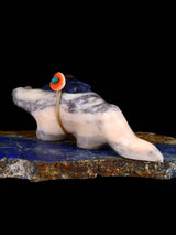 Sculpture fétiche Zuni d’ours d’Onyx de miel