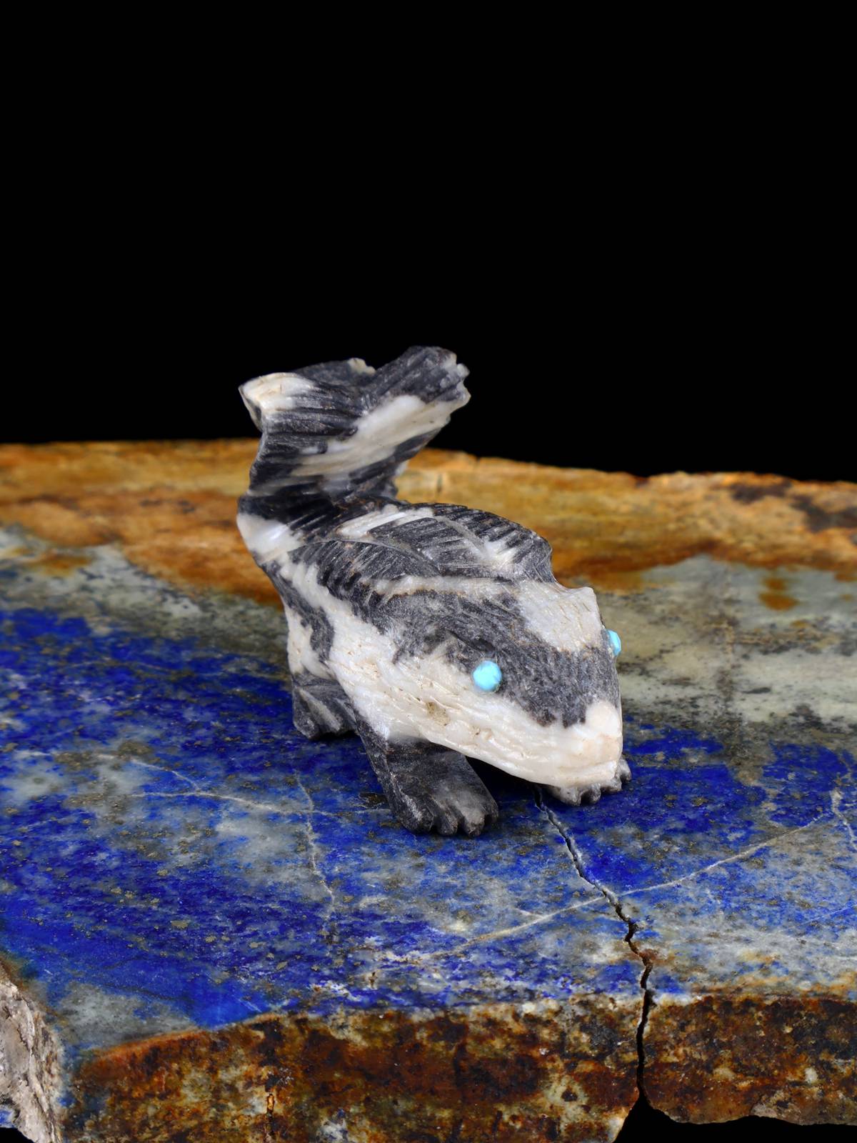 Zebra Marble Skunk Zuni Fetish