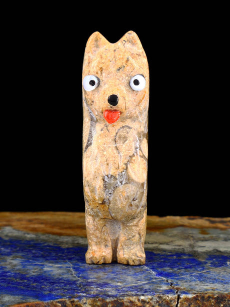 Travertine Dog Zuni Fetish