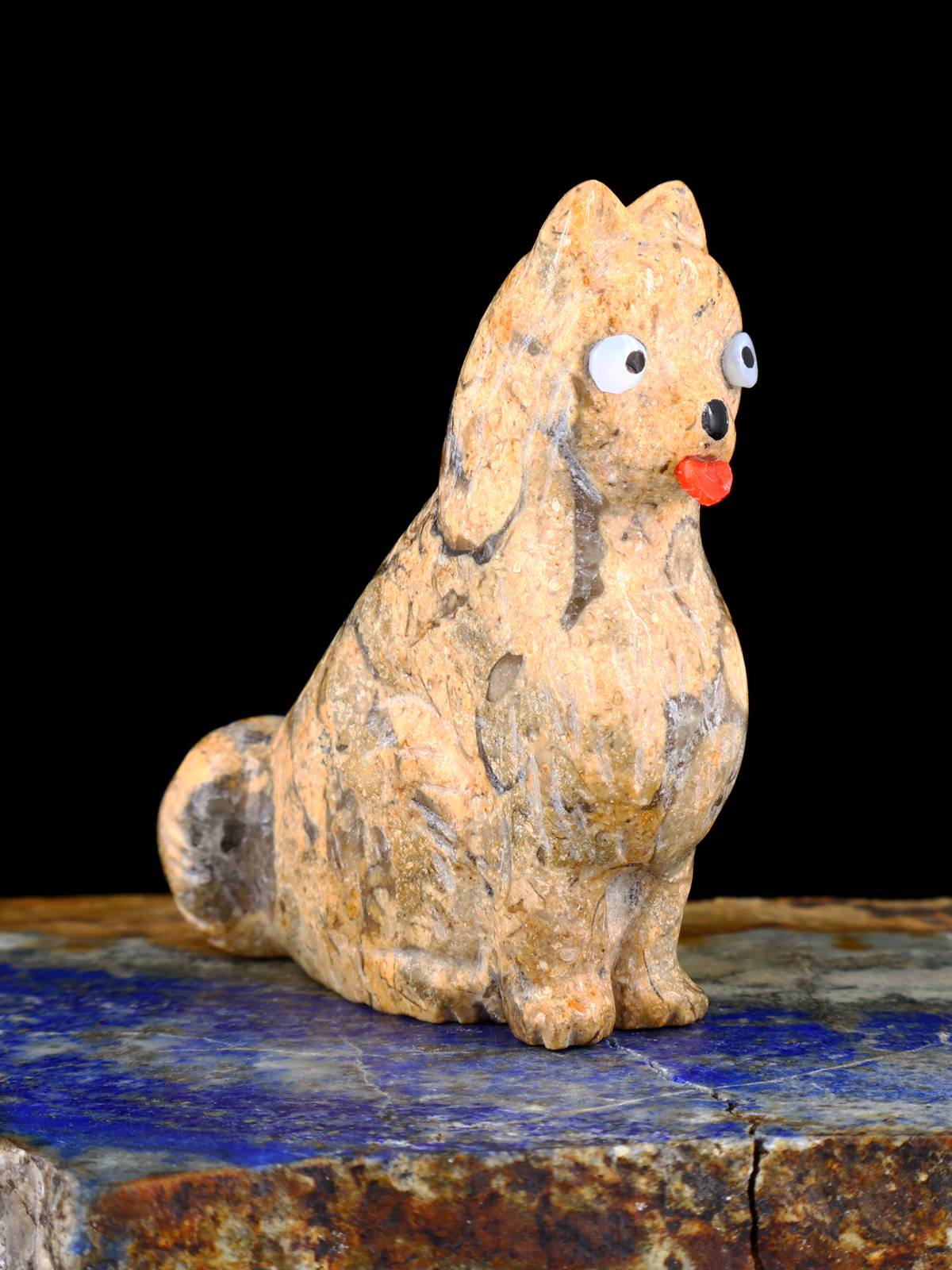 Travertine Dog Zuni Fetish