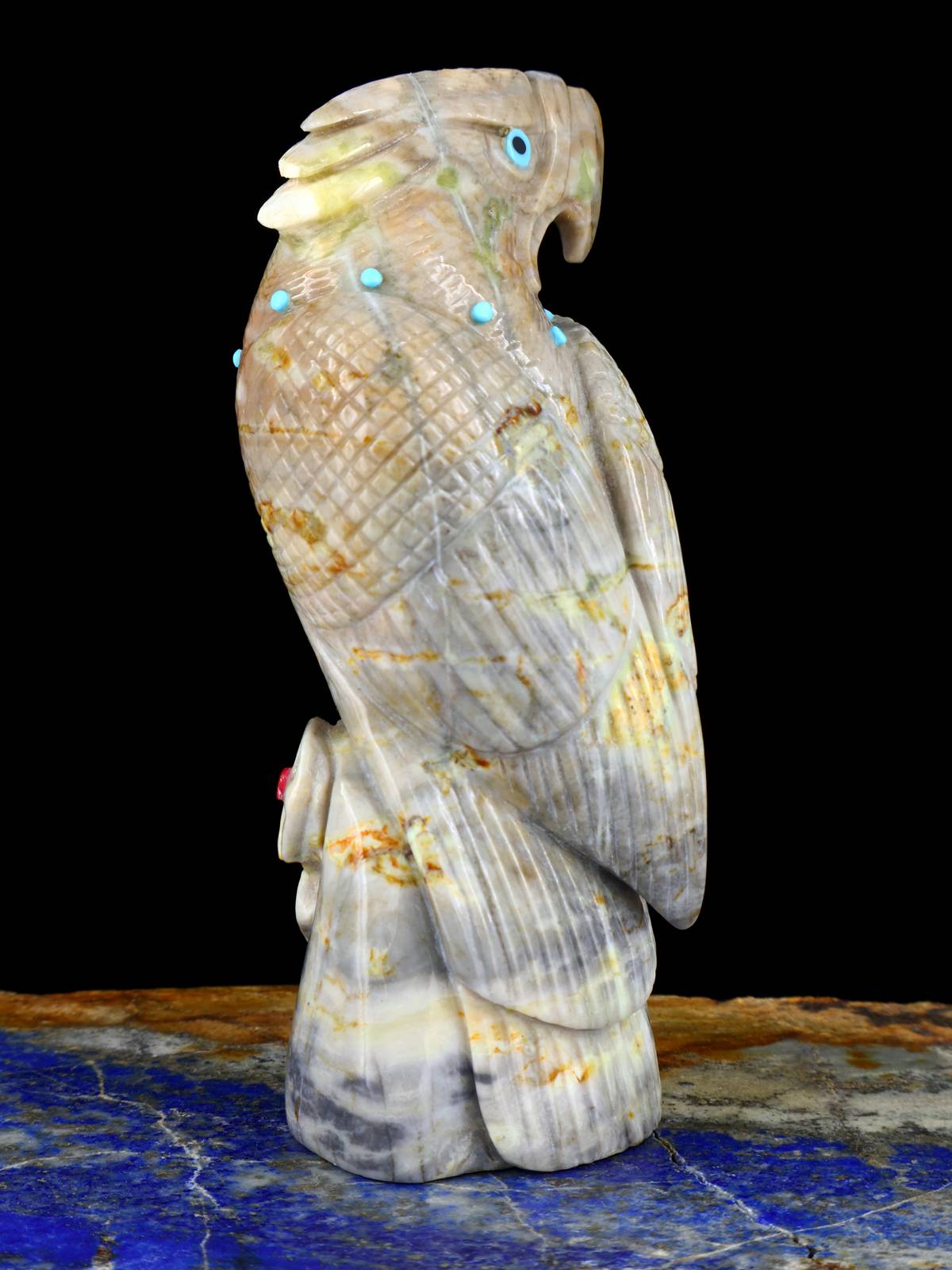 Hibou d'albâtre orange Zuni Fetish
