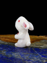 White Marble Lots of Love Rabbit Zuni Fetish