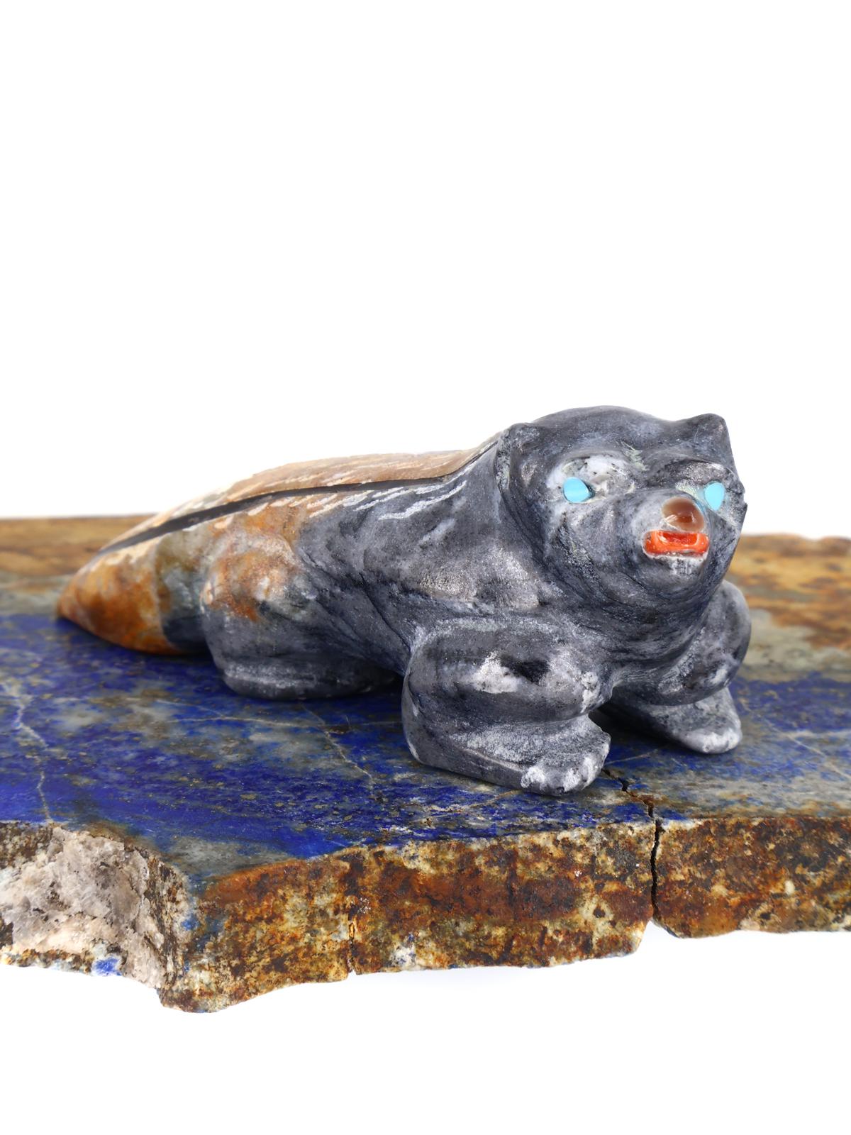 Picasso Marble Badger Zuni Fetish - PuebloDirect.com