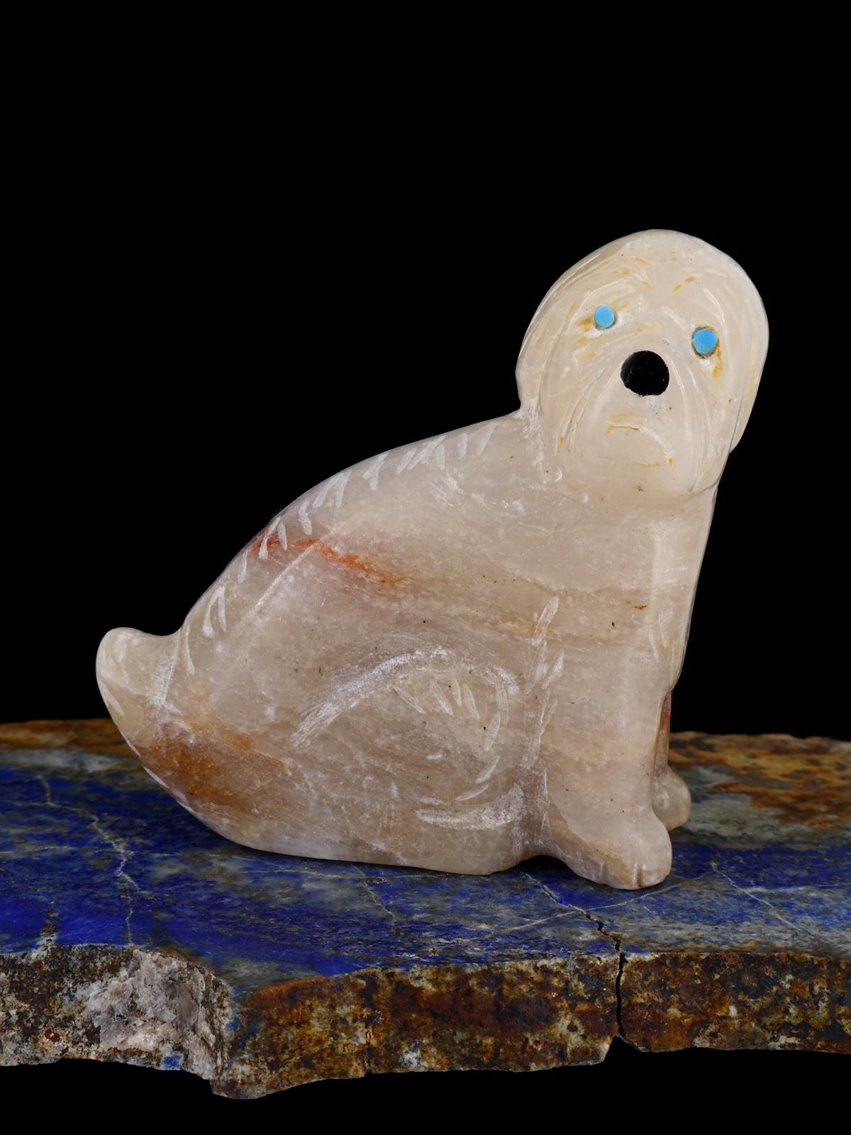 Onyx Dog Zuni Fetish - PuebloDirect.com