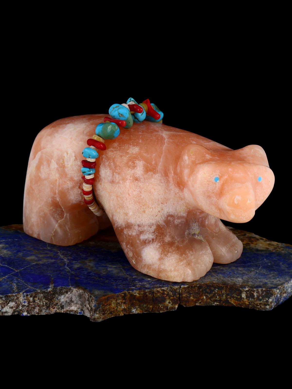 Orange Alabaster Bear Zuni Fetish - PuebloDirect.com