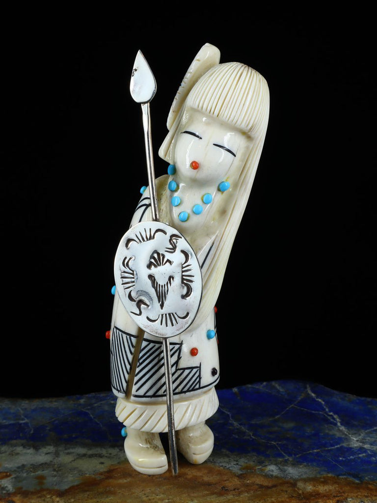 Antler Warrior Maiden Zuni Fetish - PuebloDirect.com
