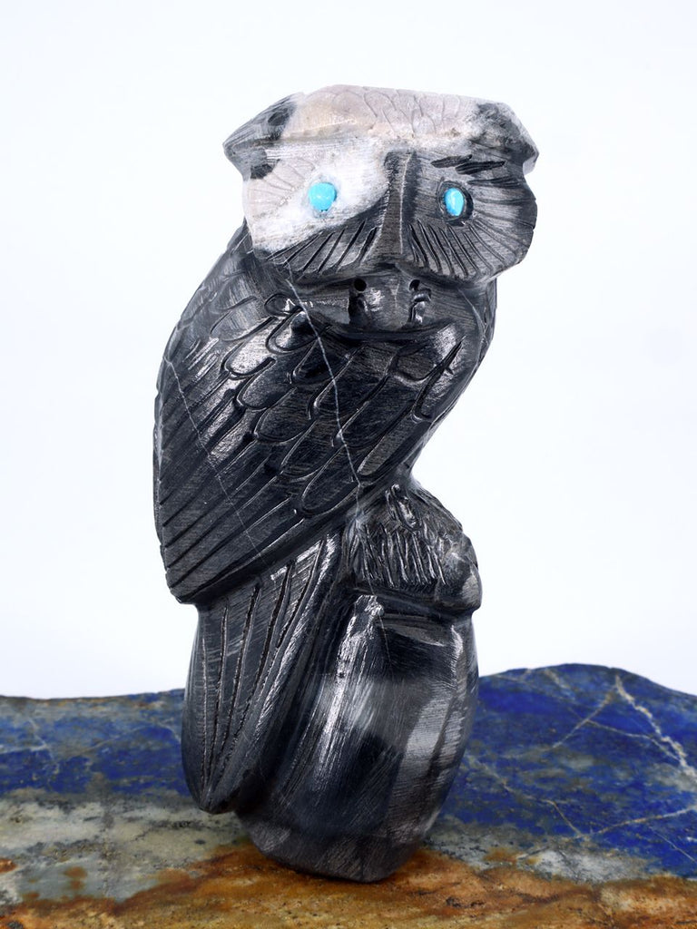 Marble Owl Zuni Fetish - PuebloDirect.com
