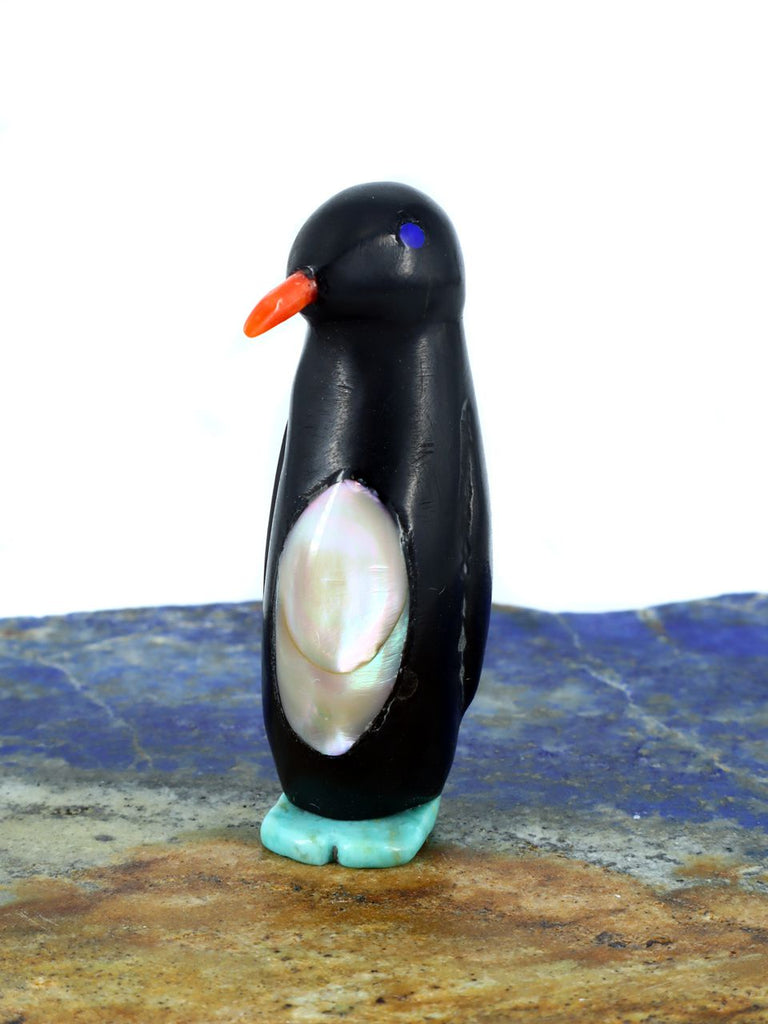 Black Jet Penguin Zuni Fetish - PuebloDirect.com