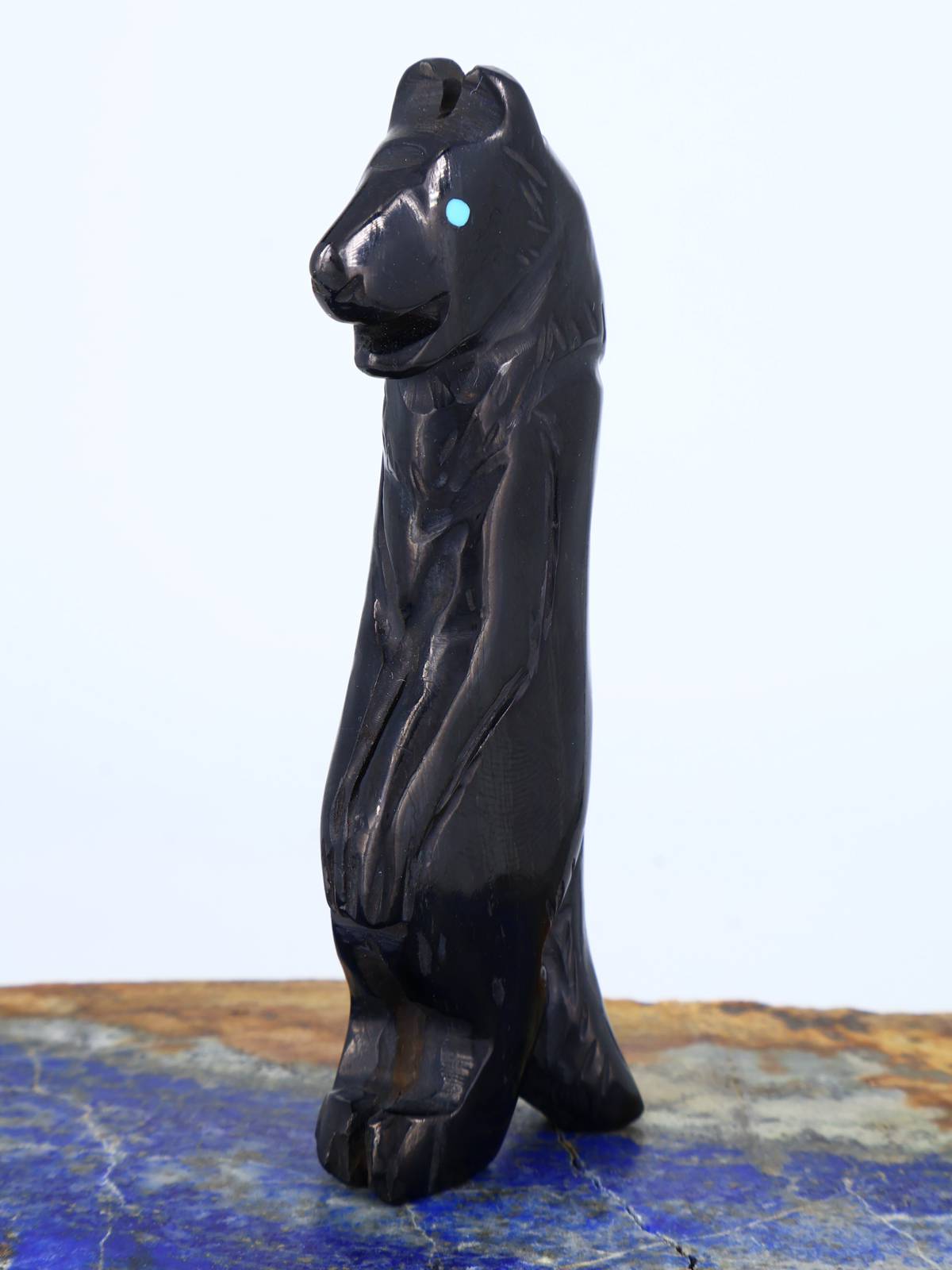 Black Jet Werewolf Zuni Carving