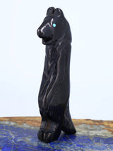 Black Jet Werewolf Zuni Carving