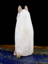 White Marble Spooky Ghost Dog Zuni Fetish