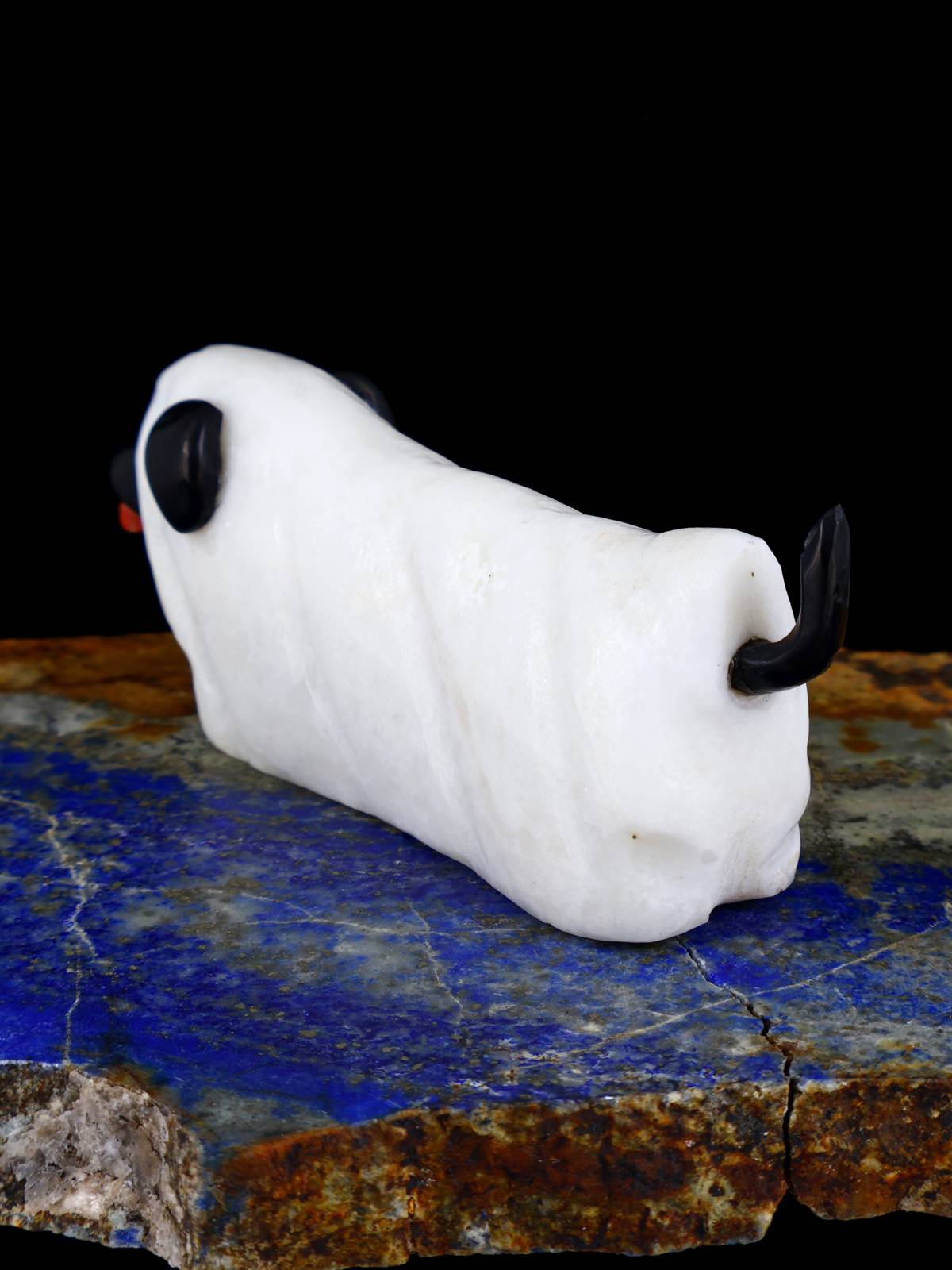 White Marble Spooky Ghost Dog Zuni Fetish