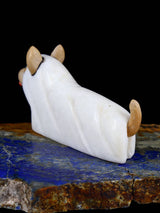 White Marble Spooky Ghost Dog Zuni Fetish