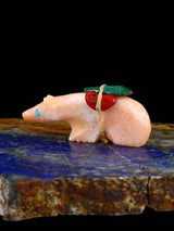 Orange Alabaster Bear Zuni Fetish